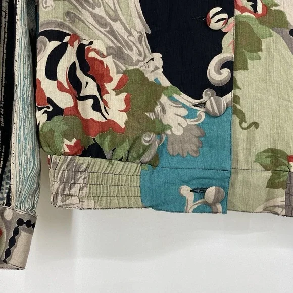 Carole Little Vintage Size Medium Two Piece Set Jacket Pants Floral Geometric - Picture 3 of 8